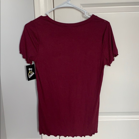 Red button up tee - Picture 2 of 2